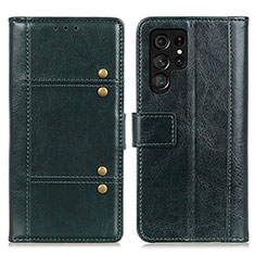 Coque Portefeuille Livre Cuir Etui Clapet M06L pour Samsung Galaxy S21 Ultra 5G Vert