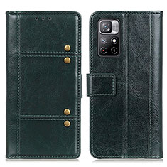 Coque Portefeuille Livre Cuir Etui Clapet M06L pour Xiaomi Redmi Note 11S 5G Vert