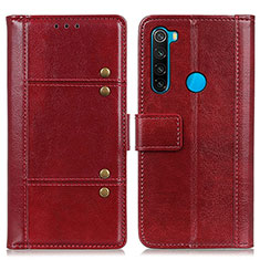 Coque Portefeuille Livre Cuir Etui Clapet M06L pour Xiaomi Redmi Note 8 (2021) Rouge