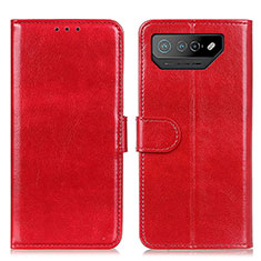 Coque Portefeuille Livre Cuir Etui Clapet M07L pour Asus ROG Phone 7 Ultimate Rouge