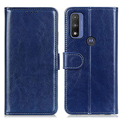 Coque Portefeuille Livre Cuir Etui Clapet M07L pour Motorola Moto G Pure Bleu