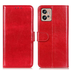 Coque Portefeuille Livre Cuir Etui Clapet M07L pour Motorola Moto G32 Rouge