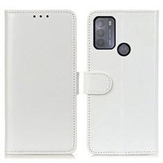 Coque Portefeuille Livre Cuir Etui Clapet M07L pour Motorola Moto G50 Blanc