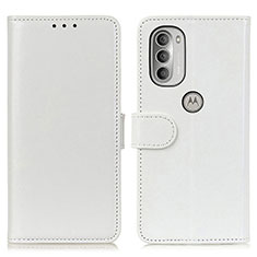 Coque Portefeuille Livre Cuir Etui Clapet M07L pour Motorola Moto G51 5G Blanc