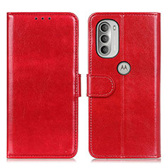 Coque Portefeuille Livre Cuir Etui Clapet M07L pour Motorola Moto G51 5G Rouge