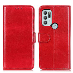 Coque Portefeuille Livre Cuir Etui Clapet M07L pour Motorola Moto G60s Rouge