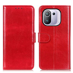 Coque Portefeuille Livre Cuir Etui Clapet M07L pour Xiaomi Mi 11 Pro 5G Rouge