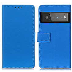 Coque Portefeuille Livre Cuir Etui Clapet M08L pour Google Pixel 6 Pro 5G Bleu