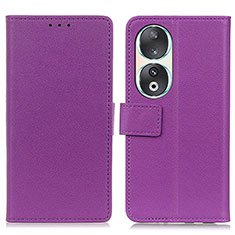 Coque Portefeuille Livre Cuir Etui Clapet M08L pour Huawei Honor 90 5G Violet