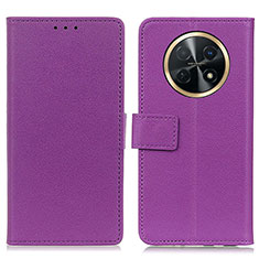 Coque Portefeuille Livre Cuir Etui Clapet M08L pour Huawei Nova Y91 Violet