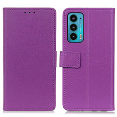 Coque Portefeuille Livre Cuir Etui Clapet M08L pour Motorola Moto Edge 20 5G Violet