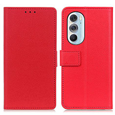Coque Portefeuille Livre Cuir Etui Clapet M08L pour Motorola Moto Edge Plus (2022) 5G Rouge