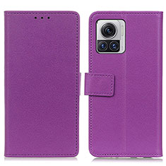 Coque Portefeuille Livre Cuir Etui Clapet M08L pour Motorola Moto Edge X30 Pro 5G Violet