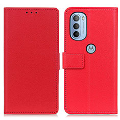 Coque Portefeuille Livre Cuir Etui Clapet M08L pour Motorola Moto G31 Rouge