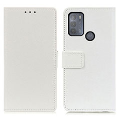 Coque Portefeuille Livre Cuir Etui Clapet M08L pour Motorola Moto G50 Blanc