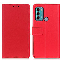 Coque Portefeuille Livre Cuir Etui Clapet M08L pour Motorola Moto G60 Rouge