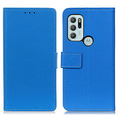 Coque Portefeuille Livre Cuir Etui Clapet M08L pour Motorola Moto G60s Bleu