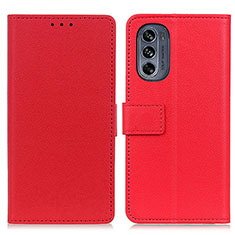 Coque Portefeuille Livre Cuir Etui Clapet M08L pour Motorola Moto G62 5G Rouge
