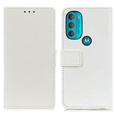 Coque Portefeuille Livre Cuir Etui Clapet M08L pour Motorola Moto G71 5G Blanc
