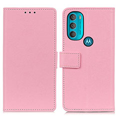 Coque Portefeuille Livre Cuir Etui Clapet M08L pour Motorola Moto G71 5G Rose