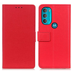 Coque Portefeuille Livre Cuir Etui Clapet M08L pour Motorola Moto G71 5G Rouge
