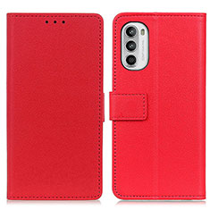 Coque Portefeuille Livre Cuir Etui Clapet M08L pour Motorola Moto G71s 5G Rouge