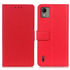 Coque Portefeuille Livre Cuir Etui Clapet M08L pour Nokia C110 Rouge