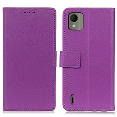 Coque Portefeuille Livre Cuir Etui Clapet M08L pour Nokia C110 Violet
