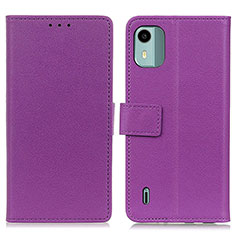Coque Portefeuille Livre Cuir Etui Clapet M08L pour Nokia C12 Violet
