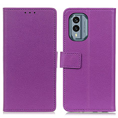 Coque Portefeuille Livre Cuir Etui Clapet M08L pour Nokia X30 5G Violet