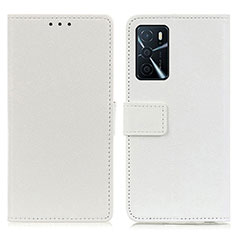Coque Portefeuille Livre Cuir Etui Clapet M08L pour Oppo A16 Blanc