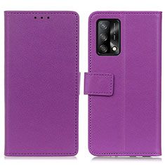 Coque Portefeuille Livre Cuir Etui Clapet M08L pour Oppo A95 4G Violet