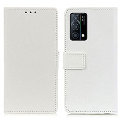 Coque Portefeuille Livre Cuir Etui Clapet M08L pour Oppo K9 5G Blanc