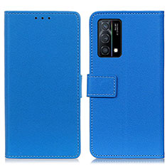 Coque Portefeuille Livre Cuir Etui Clapet M08L pour Oppo K9 5G Bleu