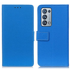 Coque Portefeuille Livre Cuir Etui Clapet M08L pour Oppo Reno6 Pro+ Plus 5G Bleu