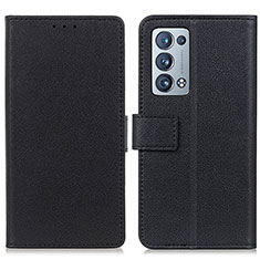 Coque Portefeuille Livre Cuir Etui Clapet M08L pour Oppo Reno6 Pro+ Plus 5G Noir