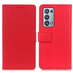 Coque Portefeuille Livre Cuir Etui Clapet M08L pour Oppo Reno6 Pro+ Plus 5G Rouge