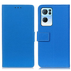 Coque Portefeuille Livre Cuir Etui Clapet M08L pour Oppo Reno7 Pro 5G Bleu