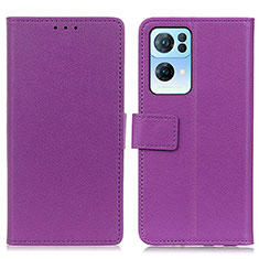 Coque Portefeuille Livre Cuir Etui Clapet M08L pour Oppo Reno7 Pro 5G Violet