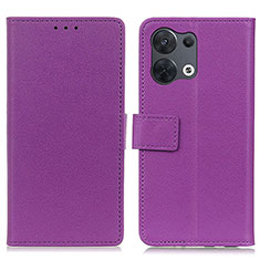 Coque Portefeuille Livre Cuir Etui Clapet M08L pour Oppo Reno9 Pro 5G Violet