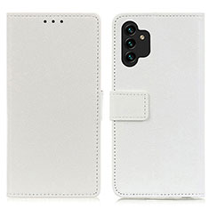 Coque Portefeuille Livre Cuir Etui Clapet M08L pour Samsung Galaxy A04s Blanc
