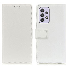 Coque Portefeuille Livre Cuir Etui Clapet M08L pour Samsung Galaxy A73 5G Blanc