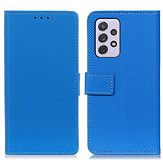 Coque Portefeuille Livre Cuir Etui Clapet M08L pour Samsung Galaxy A73 5G Bleu