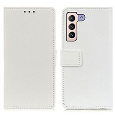 Coque Portefeuille Livre Cuir Etui Clapet M08L pour Samsung Galaxy S21 5G Blanc