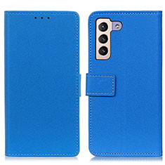 Coque Portefeuille Livre Cuir Etui Clapet M08L pour Samsung Galaxy S21 5G Bleu