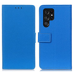 Coque Portefeuille Livre Cuir Etui Clapet M08L pour Samsung Galaxy S21 Ultra 5G Bleu