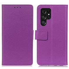 Coque Portefeuille Livre Cuir Etui Clapet M08L pour Samsung Galaxy S21 Ultra 5G Violet