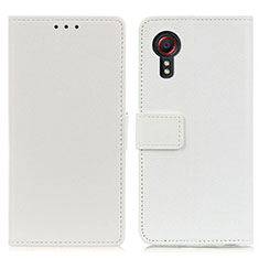 Coque Portefeuille Livre Cuir Etui Clapet M08L pour Samsung Galaxy XCover 5 SM-G525F Blanc