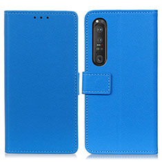 Coque Portefeuille Livre Cuir Etui Clapet M08L pour Sony Xperia 1 III Bleu