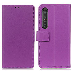 Coque Portefeuille Livre Cuir Etui Clapet M08L pour Sony Xperia 1 III Violet
